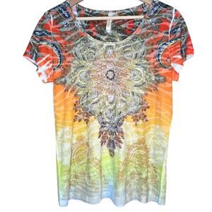 Susan Lawrence Medium Tie-Dye Y2K Floral T-Shirt [0103]